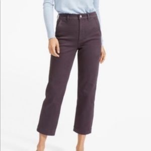 Everlane Straight Leg Cropped Pants Purple / Shadow